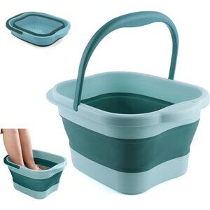 Collapsible Foot Bath Soak Tub with Handle, Plastic Foldable Feet Spa Soaking